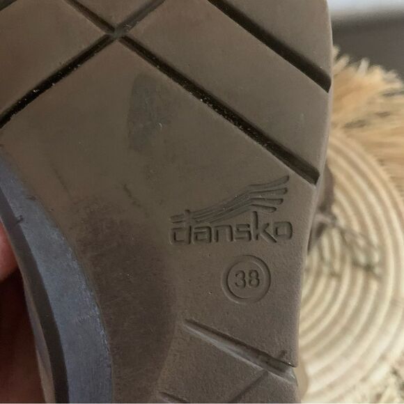 DANSKO Joy Suede Nubuck Walnut Chukka Boot Lace Up Wedge Bootie EU 38 Brown - Picture 12 of 16